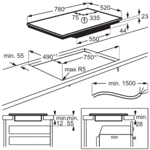AEG IAE84411FB Induktionskogeplade 80 cm serie 7000 - Billede 6