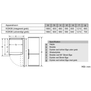 Bosch KGN36VWED - Serie 4 - Energi E - 186x60 Fritstående køle/fryseskab - NoFrost - Hvid - Billede 10