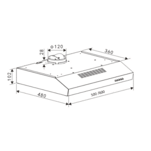 Thermex K502 emhætte 60cm hvid - Billede 3